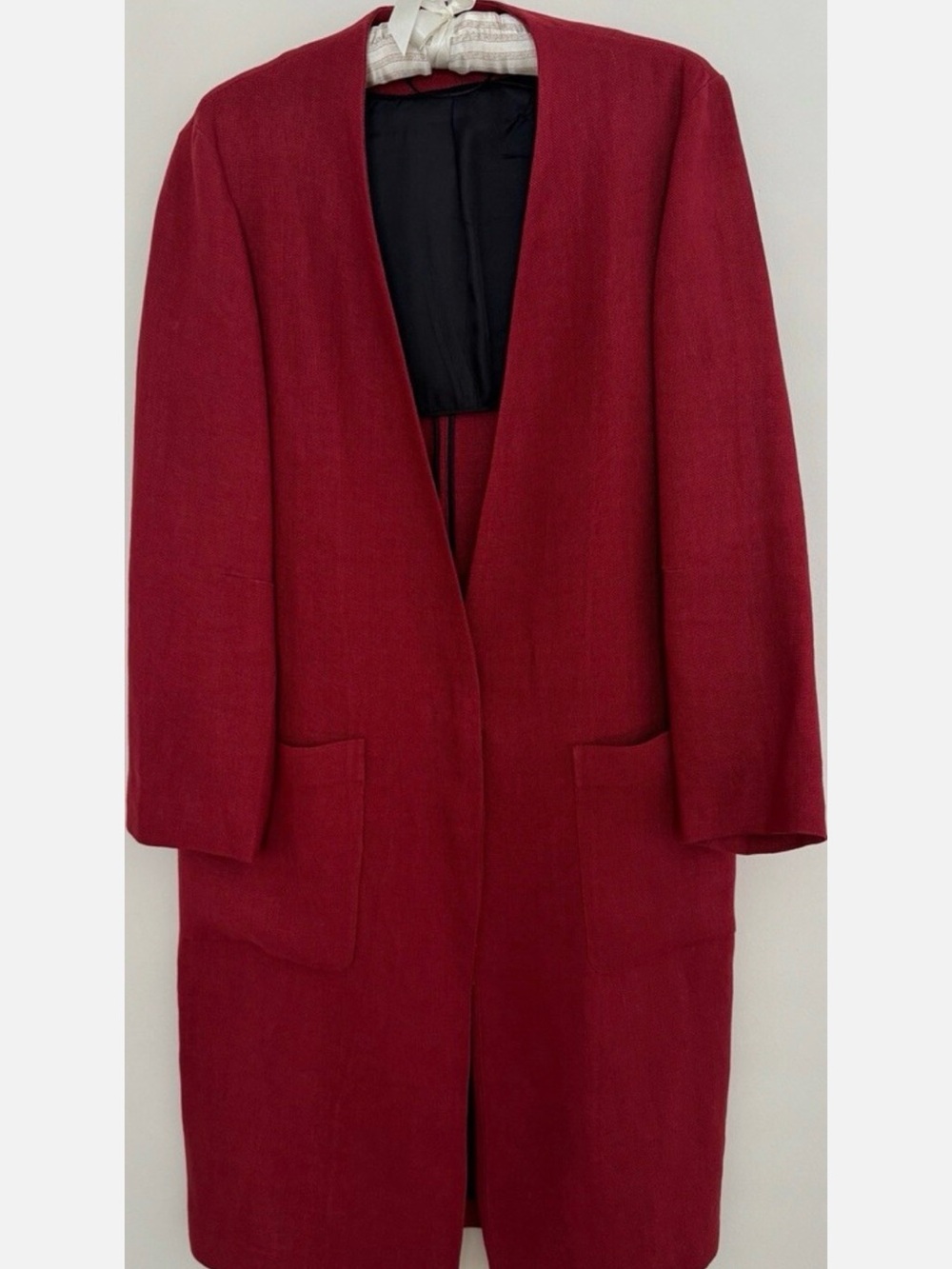 ZARA Deep Red Over Size  Linen Coat